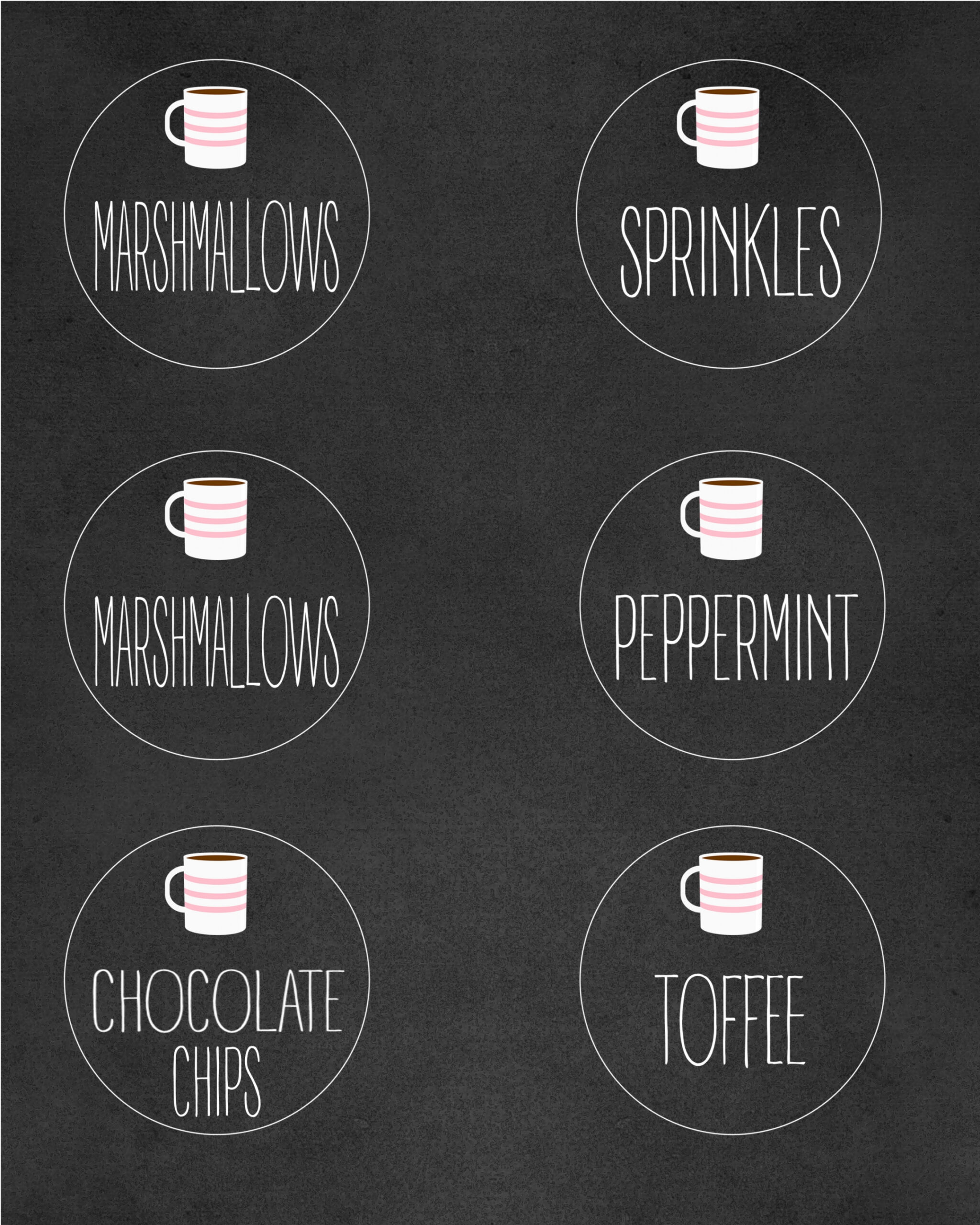 Hot Chocolate Bar with Instant Download Printables - Crisp Collective - FREE Printables - Free Printable Hot Chocolate Bar Printables