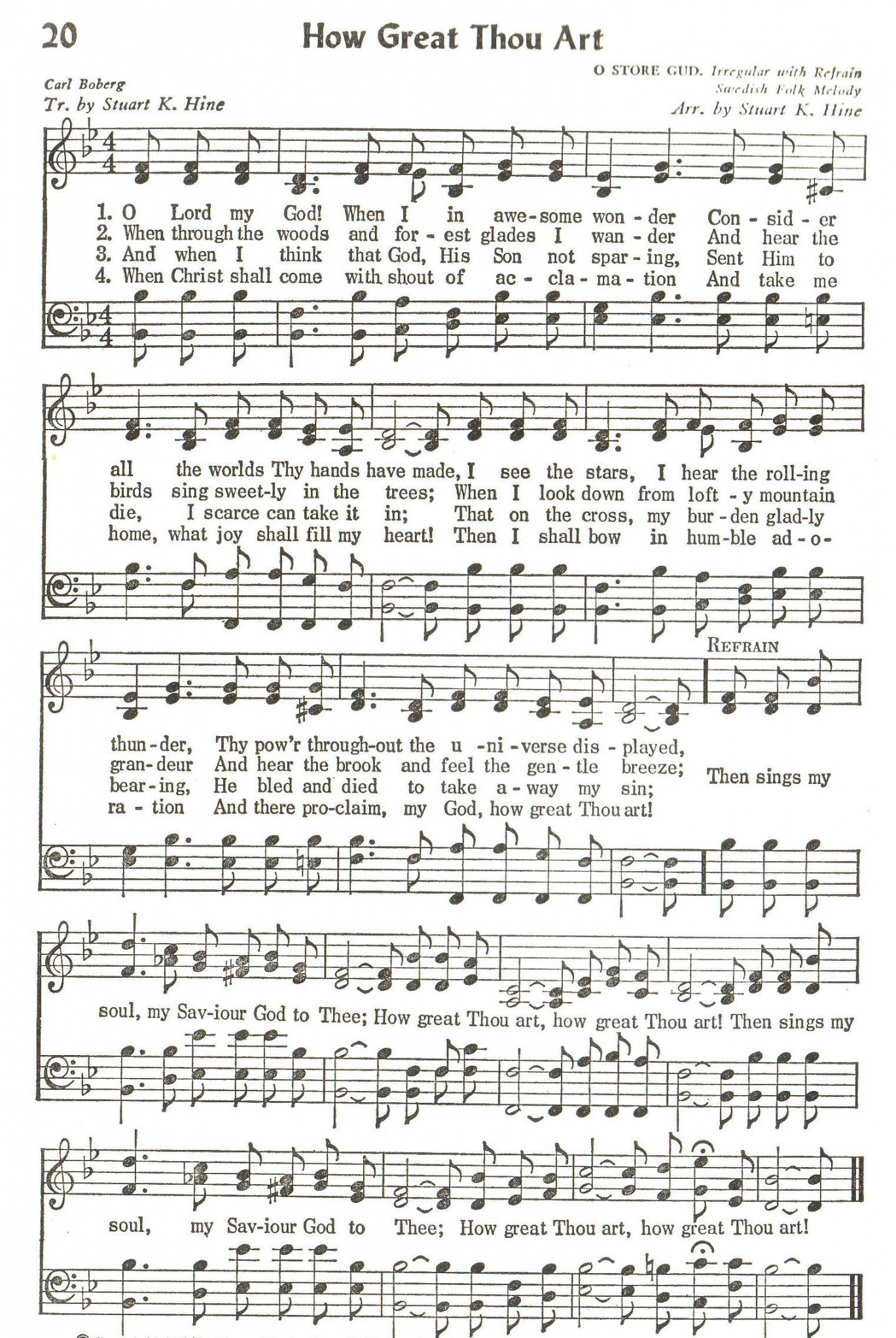 How Great Thou Art (Hymn) SATB  Hymns lyrics, Hymn music  - FREE Printables - Free Printable How Great Thou Art Hymn