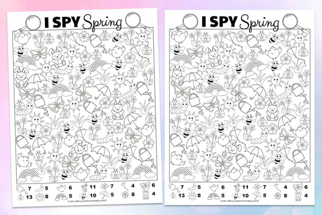 I Spy Game for Spring Free Printable  Mrs - Free Printable I Spy