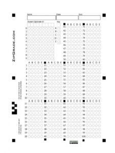 free printable answer sheet template 1-100 - FREE Printable HQ