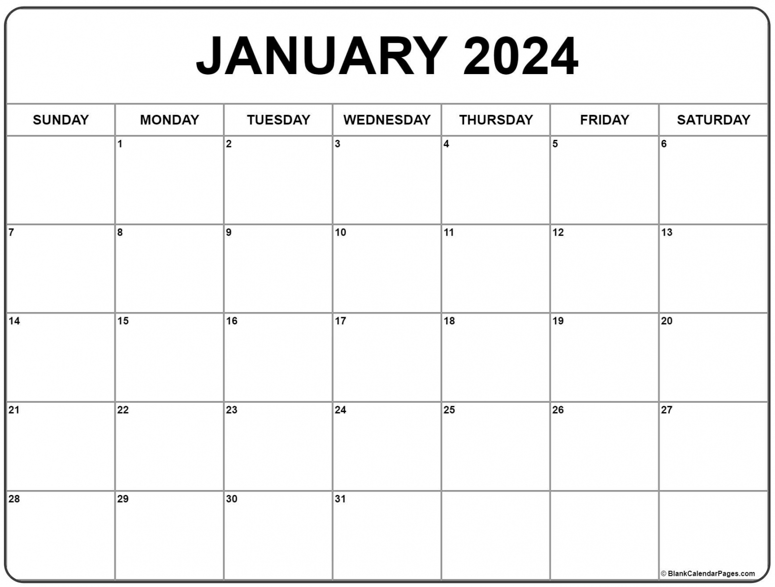 January  calendar  free printable calendar - FREE Printables - Free Printable Calendar 2024