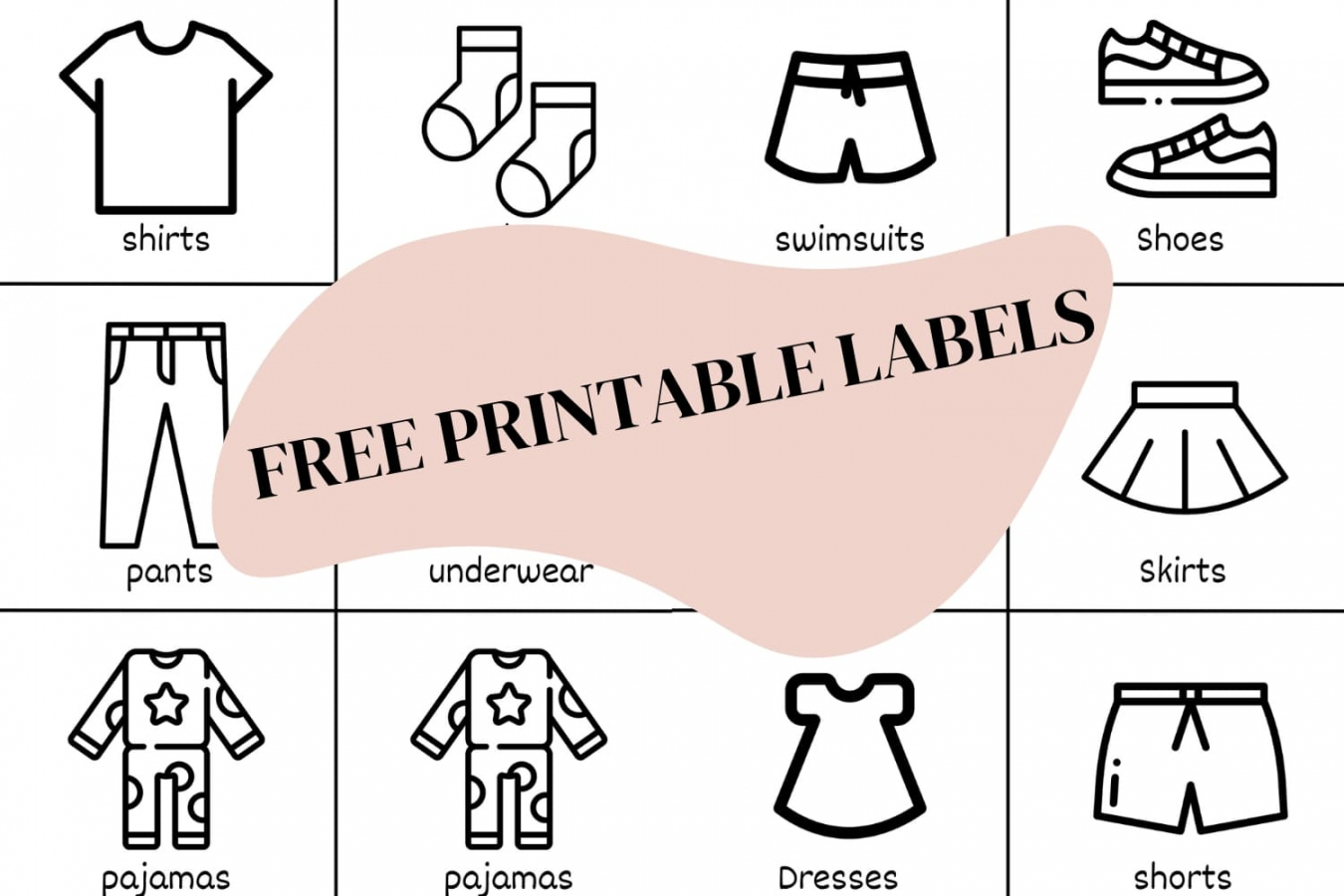 Kids Clothing Drawer Visual Labels - Golden Gluegun - FREE Printables - Free Printable Printable Clothing Drawer Labels
