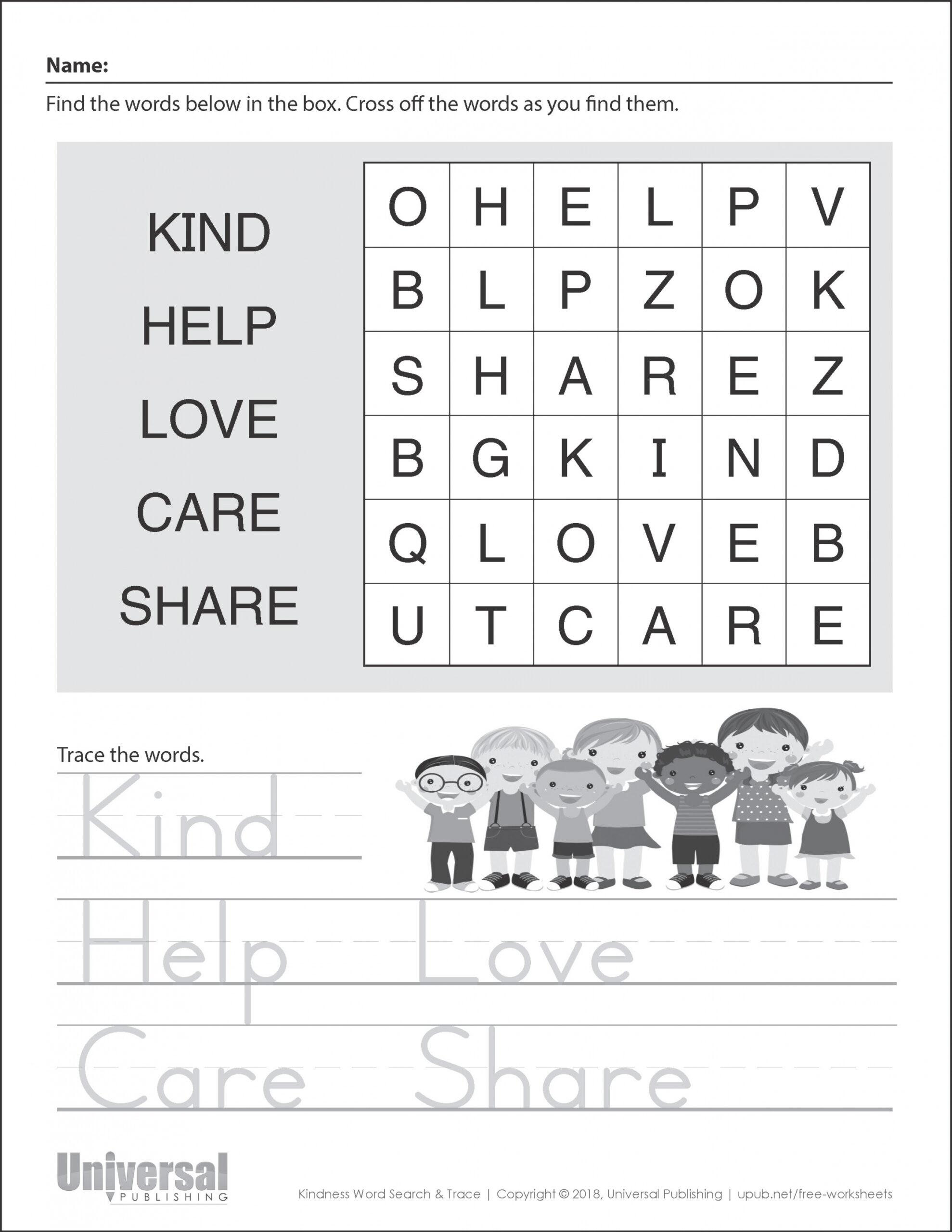 Kindness Activities  Free Printables - Universal Publishing - FREE Printables - Free Printable Kindness Worksheets