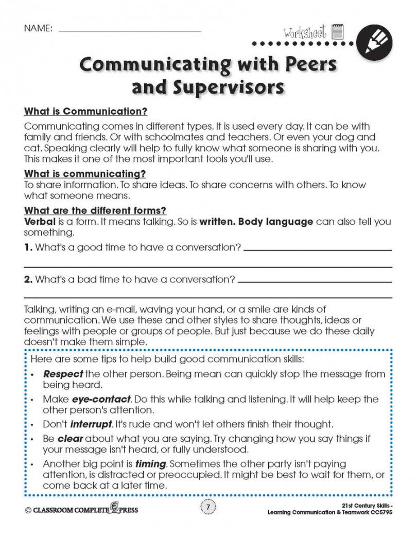 Learning Communication & Teamwork: Building Communication Skills  - FREE Printables - Free Printable Communication Skills Worksheets