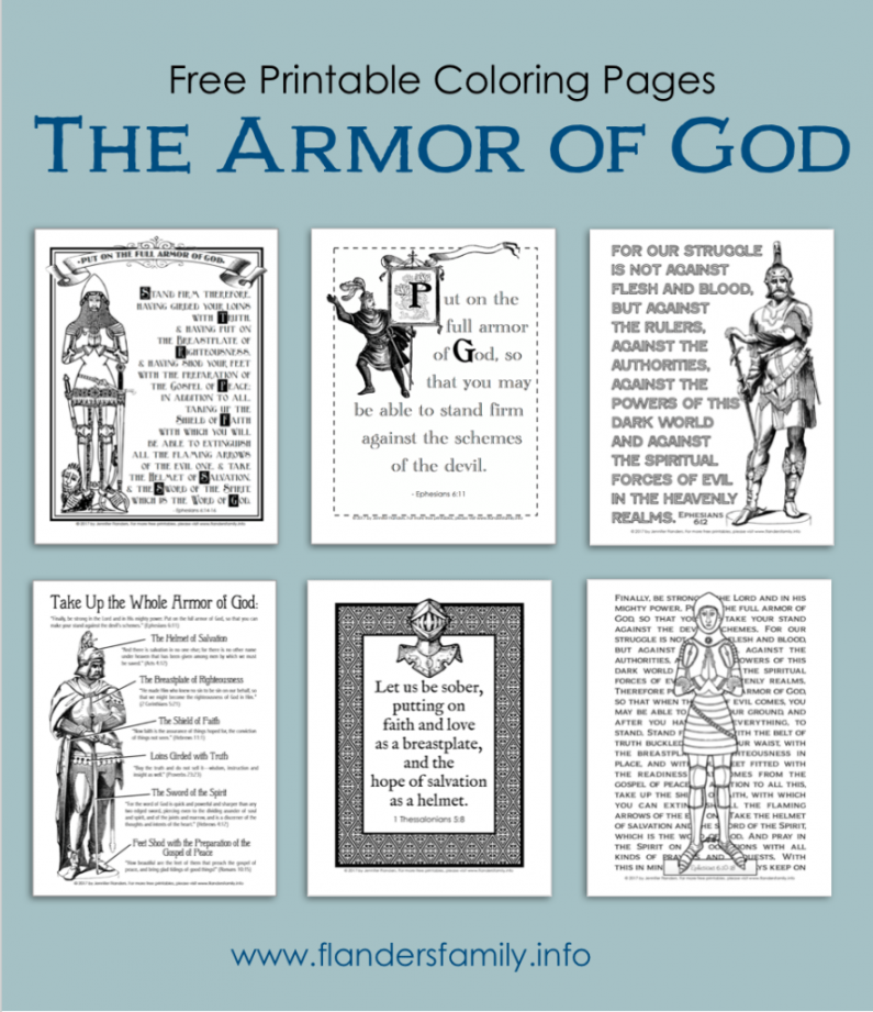 Mailbag:  Armor of God Printables - Flanders Family Homelife - FREE Printables - Free Printable Armor Of God Printables