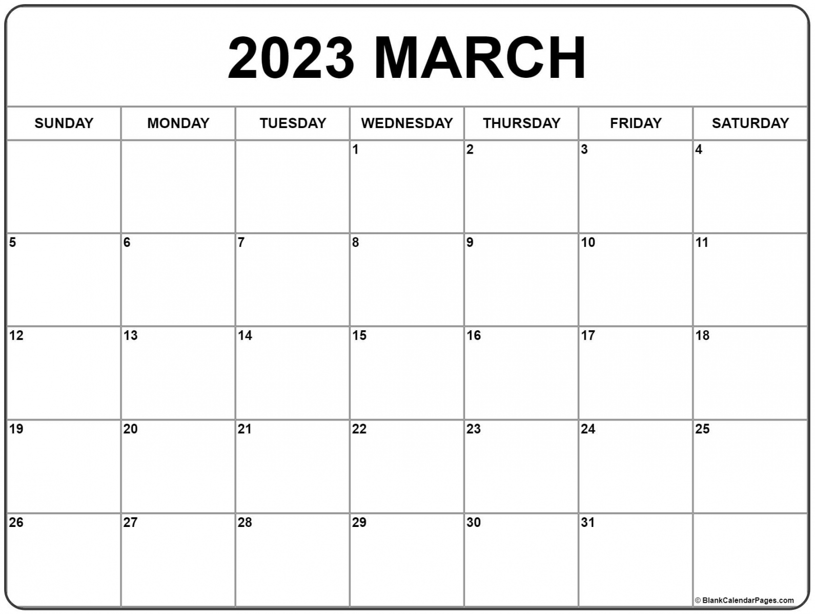 March  calendar  free printable calendar - FREE Printables - Free Printable March Calendar 2023