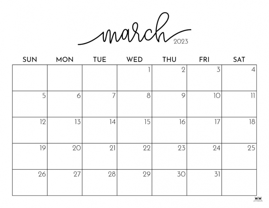 March  Calendars -  FREE Printables  Printabulls - FREE Printables - Free Printable March Calendar 2023
