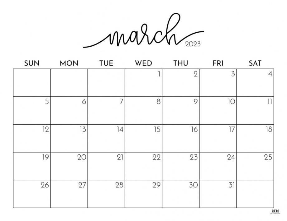 March  Calendars -  FREE Printables  Printabulls - FREE Printables - March 2023 Calendar Printable Free