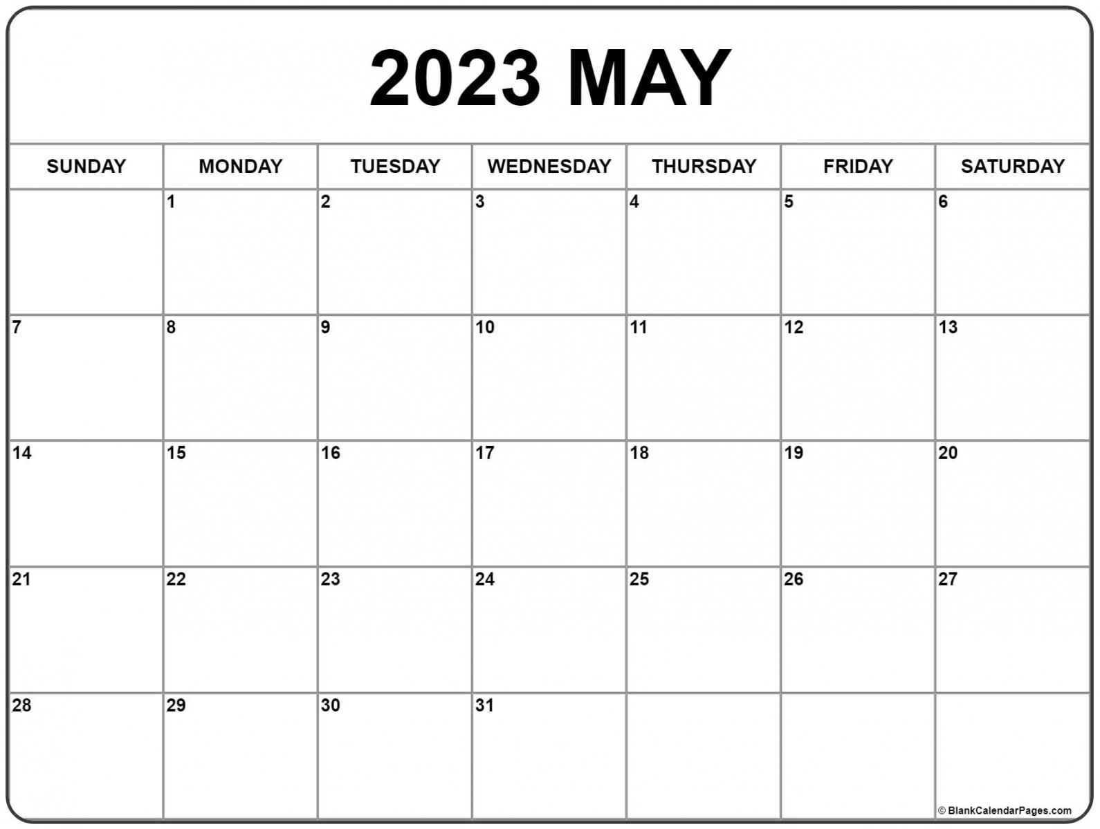 May  calendar  free printable calendar - FREE Printables - Free Printable May 2023 Calendar