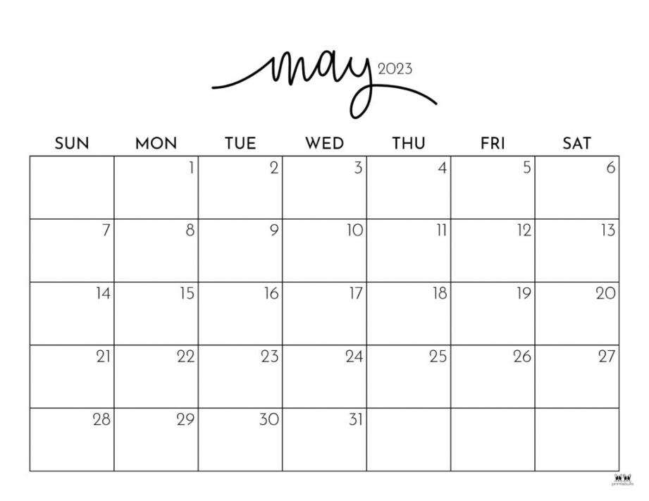 May  Calendars -  FREE Printables  Printabulls - FREE Printables - Free Printable May 2023 Calendar