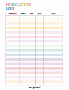 free printable daily medication chart for elderly - FREE Printable HQ