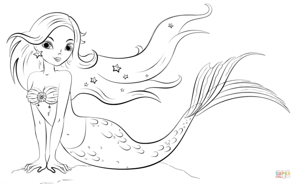 Mermaid coloring page  Free Printable Coloring Pages - FREE Printables - Free Printable Mermaid Coloring Pages