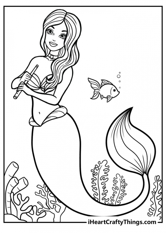 Mermaid Coloring Pages -  Magical Designs % Free () - FREE Printables - Mermaid Coloring Pages Printable Free
