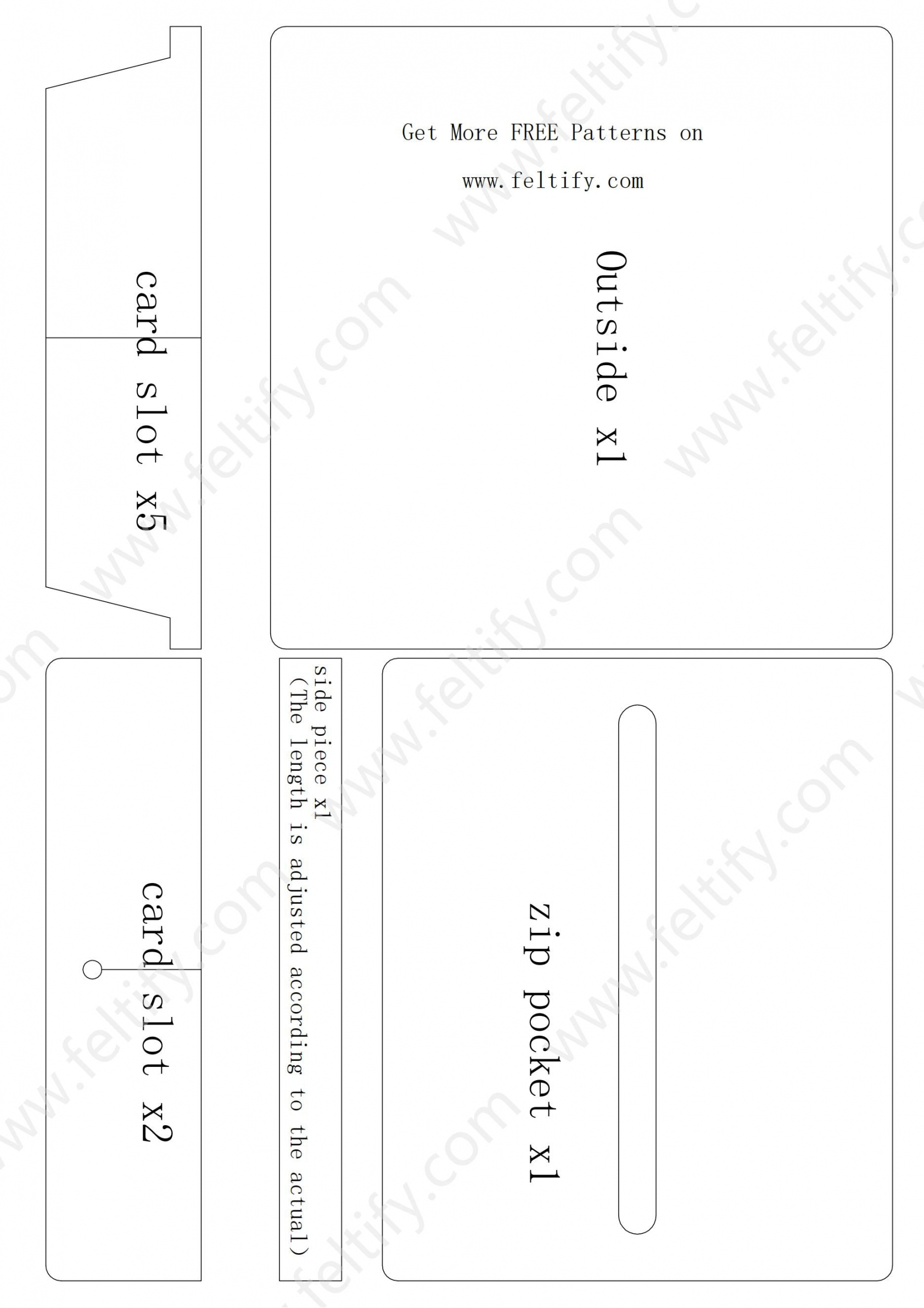 Minimalism Leather Long Wallet Pattern – PDF – Feltify - FREE Printables - Printable Leather Wallet Pattern Free