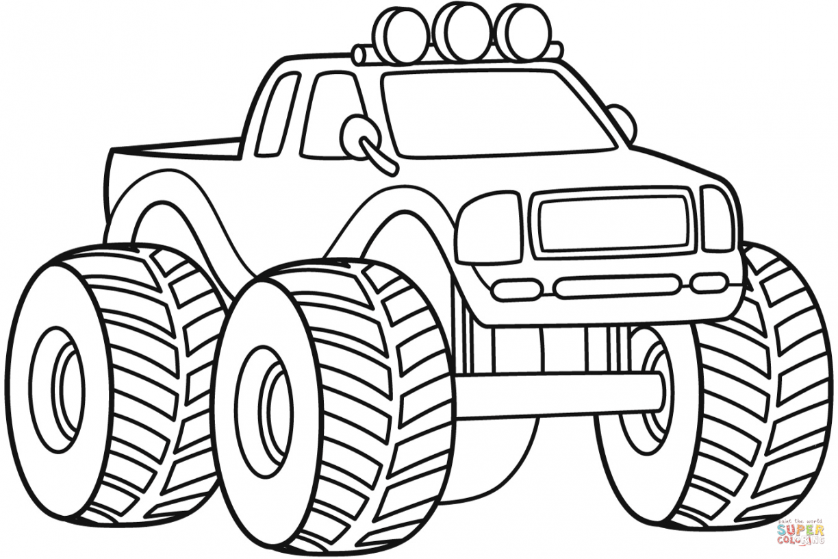 Monster Truck coloring page  Free Printable Coloring Pages - FREE Printables - Free Printable Monster Truck Coloring Pages