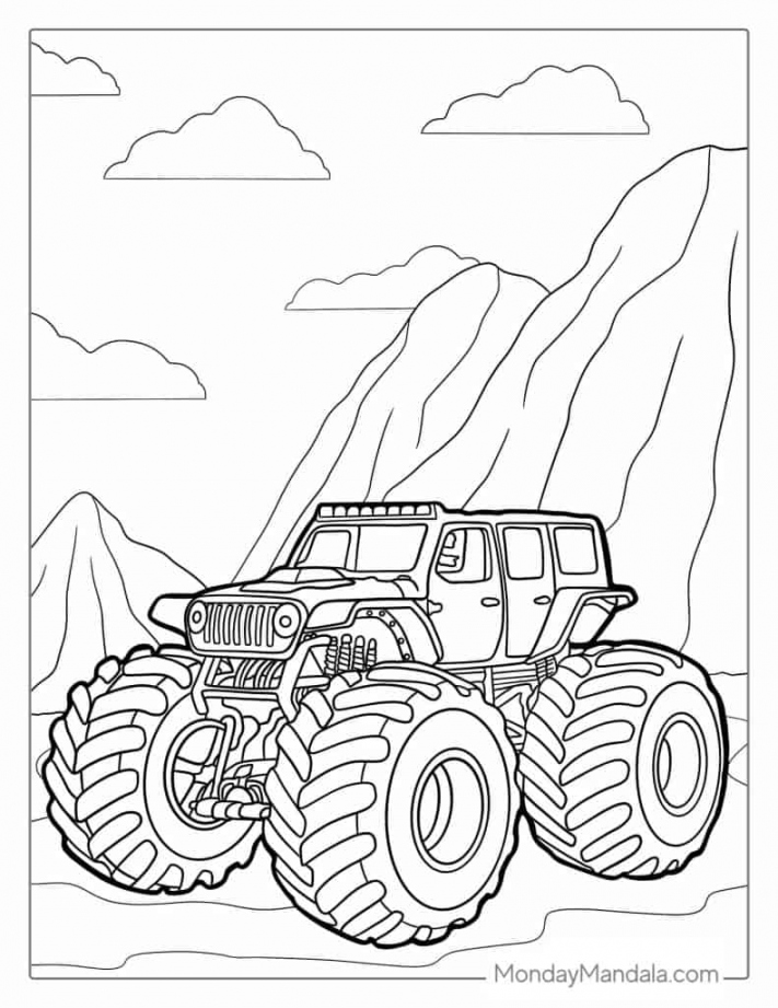 Monster Truck Coloring Pages (Free PDF Printables) - FREE Printables - Free Printable Monster Truck Coloring Pages