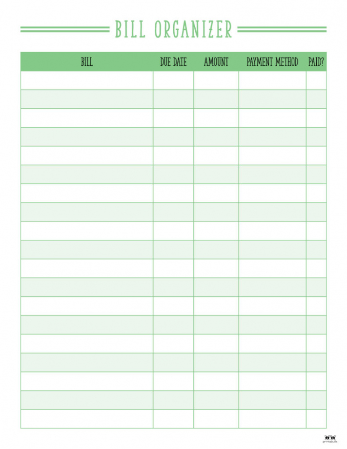 Monthly Bill Organizers -  Free Printables  Printabulls - FREE Printables - Monthly Bill Free Printable Bill Payment Calendar