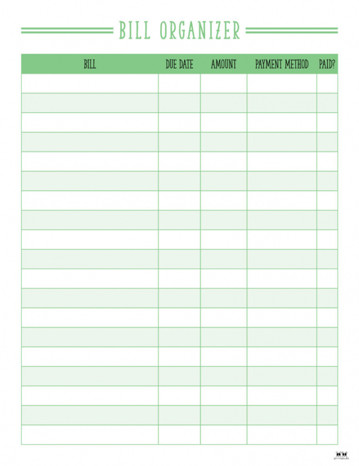 Monthly Bill Organizers -  Free Printables  Printabulls - FREE Printables - Free Printable Monthly Bill Tracker