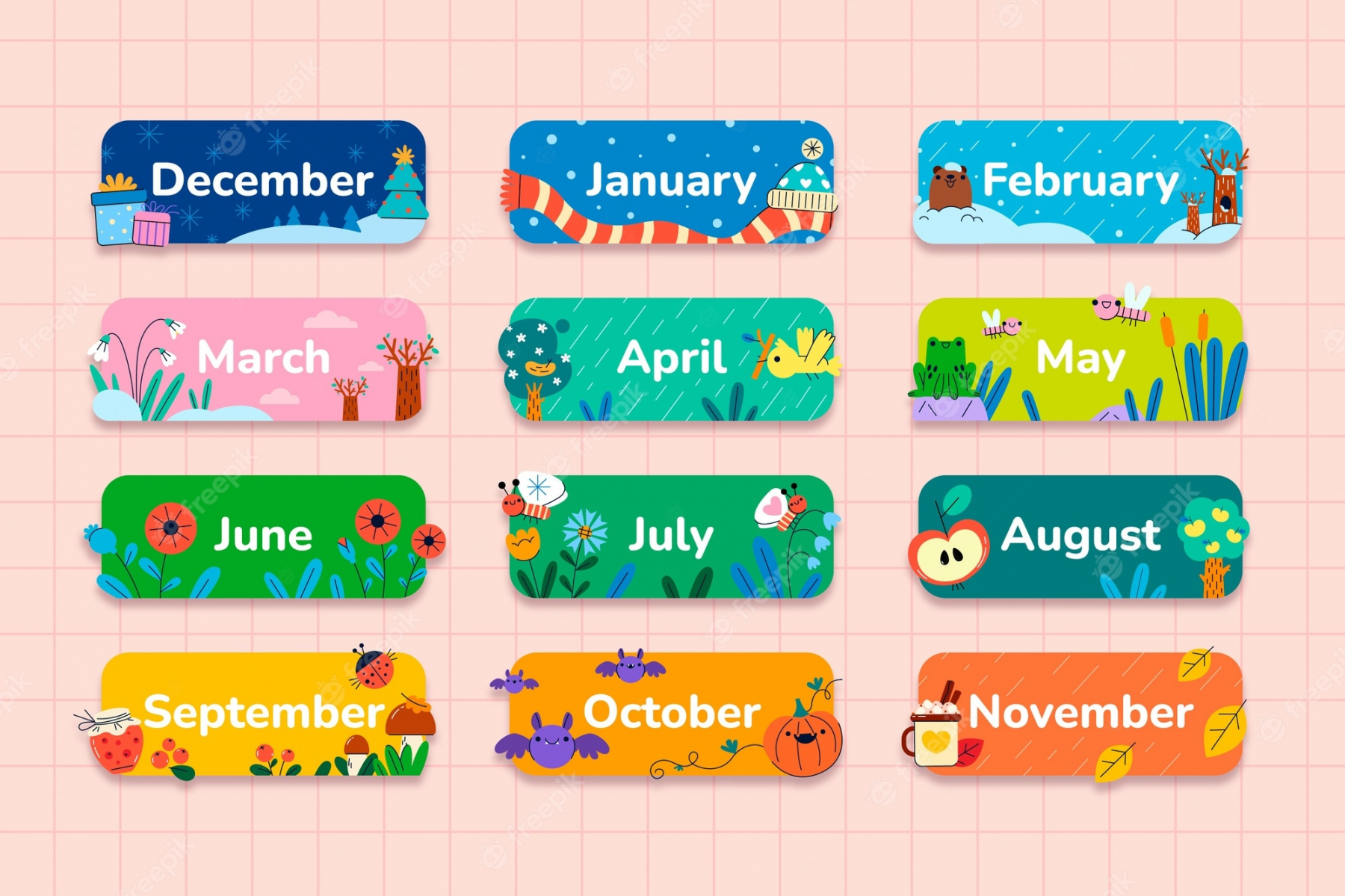 Months Year Images - Free Download on Freepik - FREE Printables - Free Printable Months Of The Year Labels