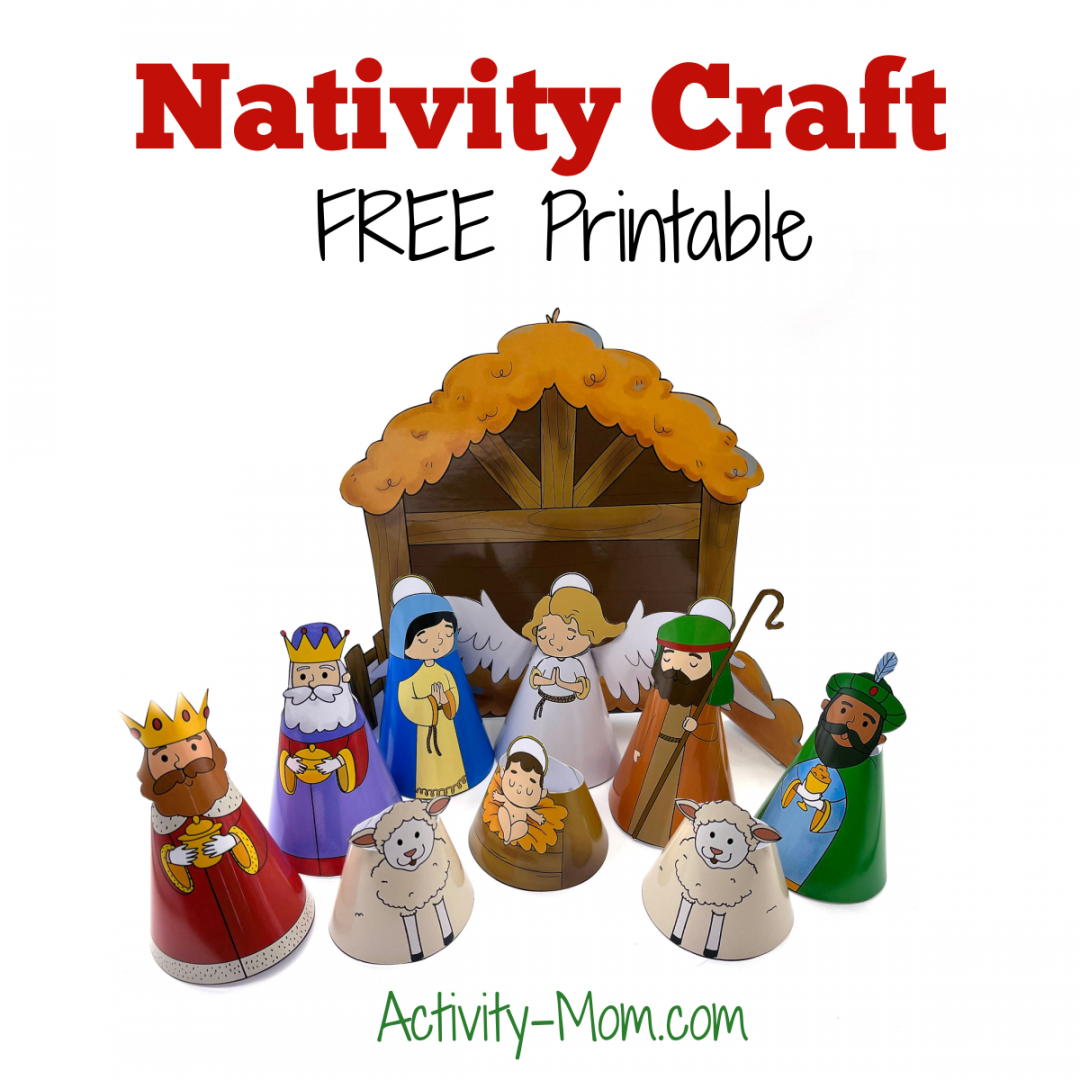 Nativity Craft for Kids (free printable) - The Activity Mom - FREE Printables - Free Printable Nativity Scene