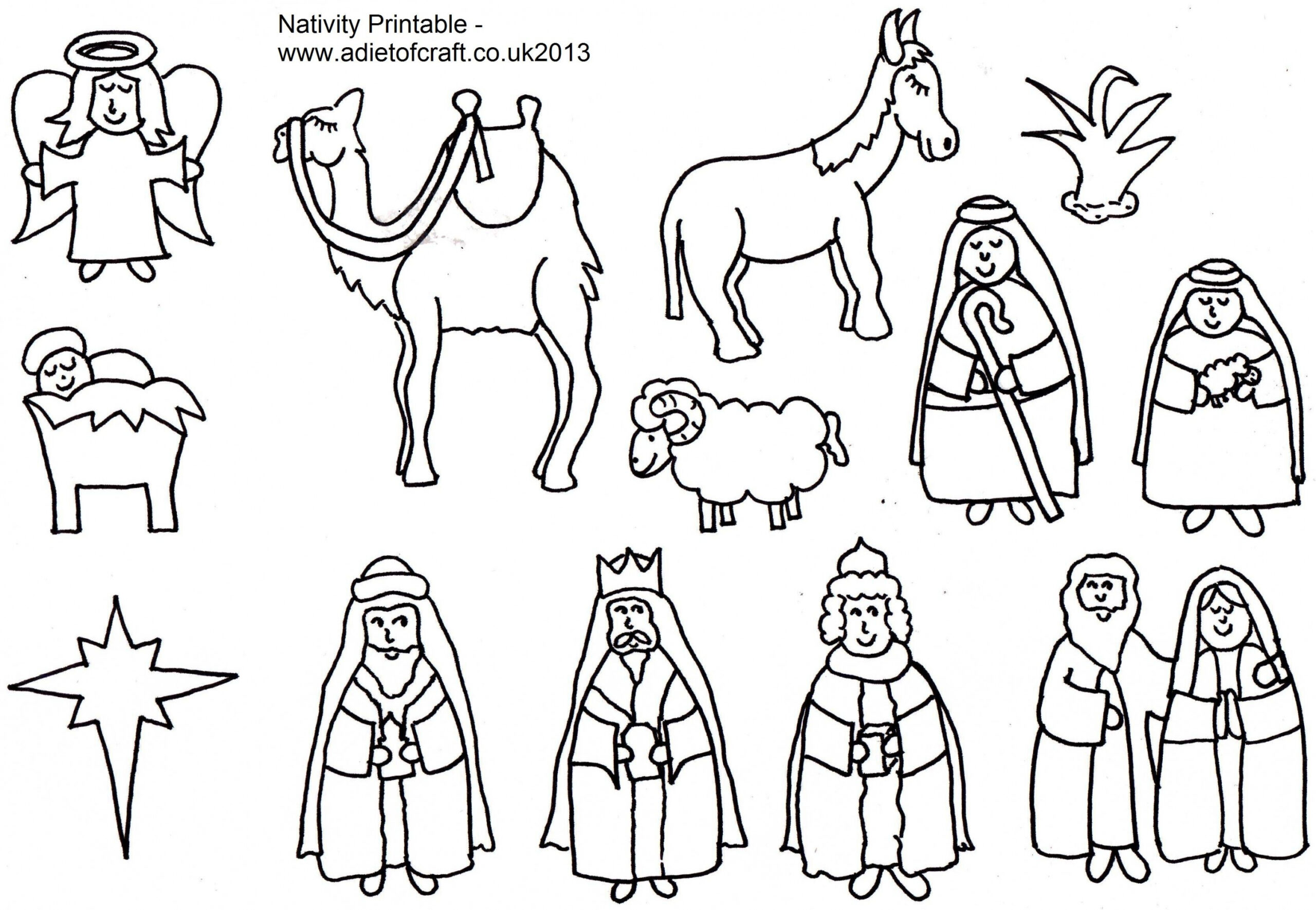 Nativity Scene Coloring Pages Printables  Nativity coloring  - FREE Printables - Free Printable Nativity Scene