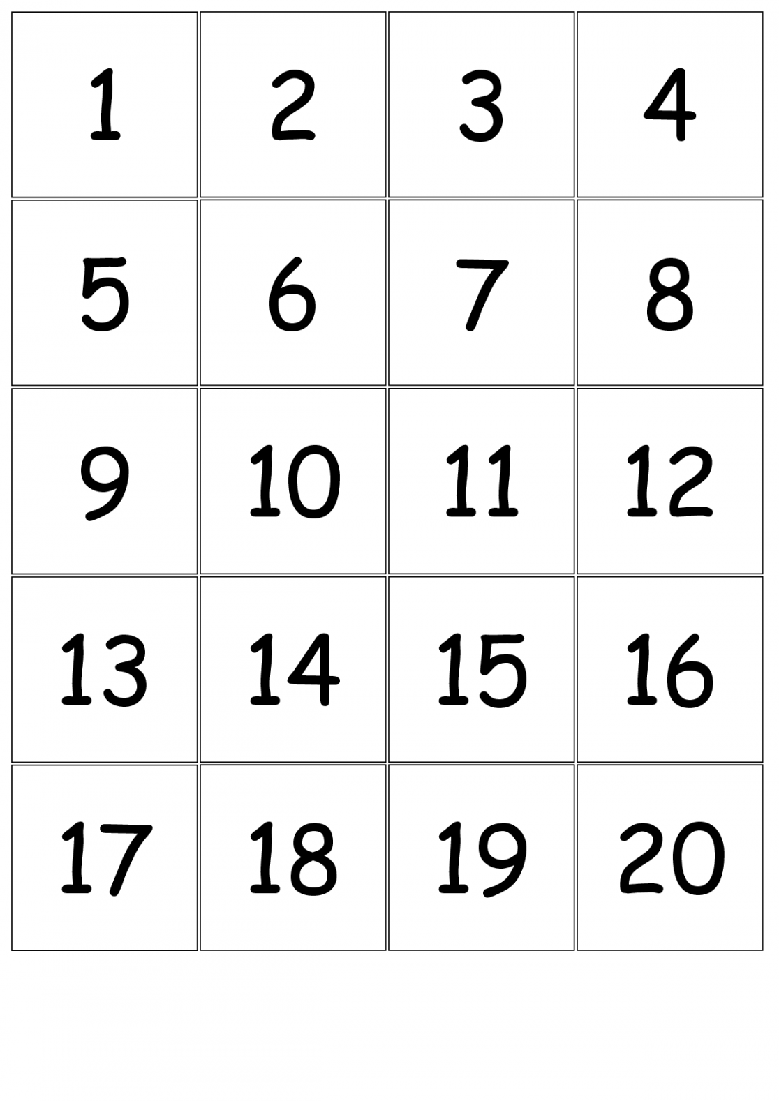 number cards  Number cards -00  Printable numbers, Large  - FREE Printables - Free Printable Numbers 1-20