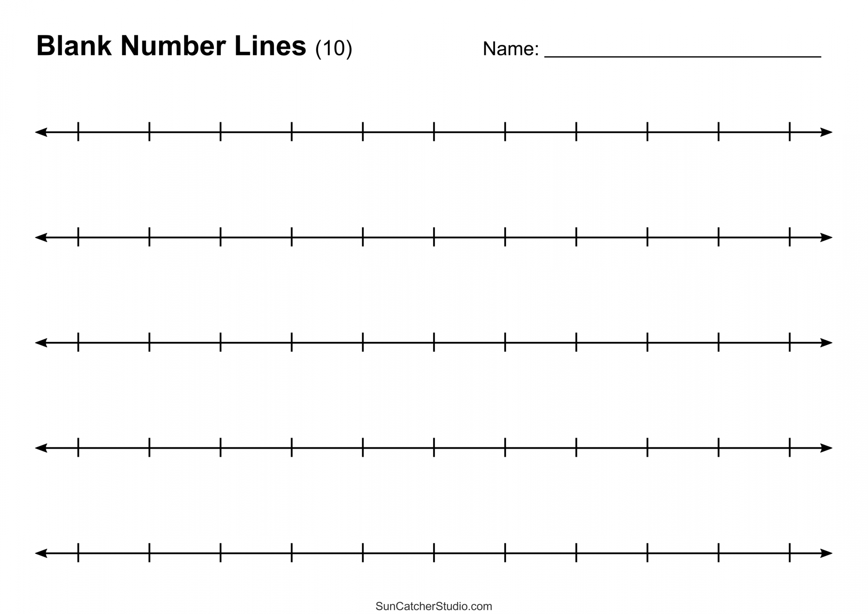 Number Lines (Fraction, Negative, Positive, Decimal, Blank) – DIY  - FREE Printables - Free Number Line Printable