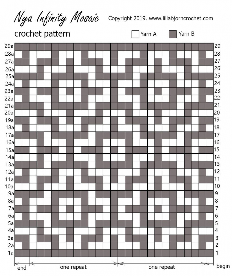 Nya Mosaic Blanket - Infinity version (FREE crochet pattern  - FREE Printables - Printable Mosaic Crochet Patterns Free