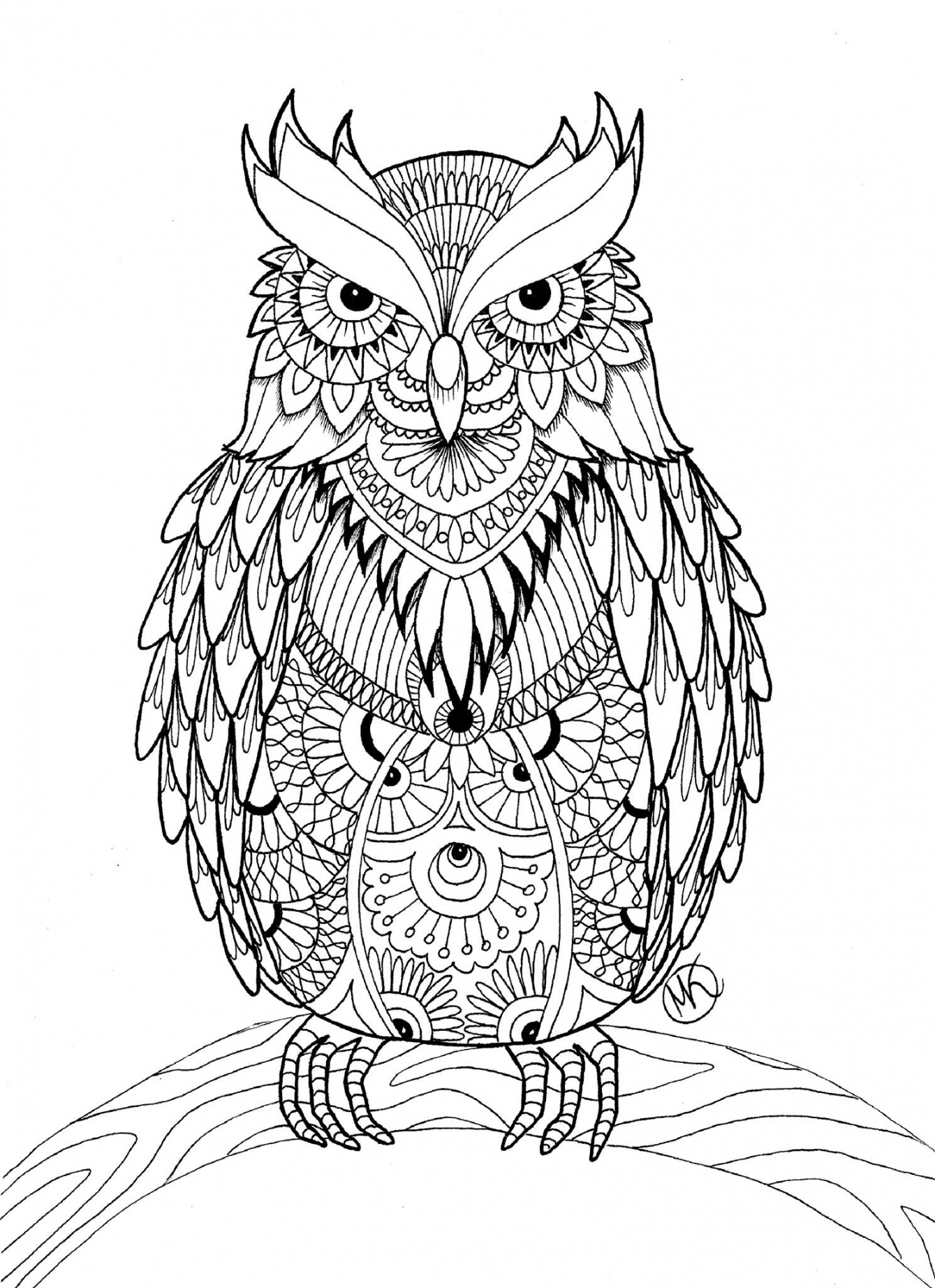 OWL Coloring Pages for Adults - Free Printable Adult Coloring Pages Owl