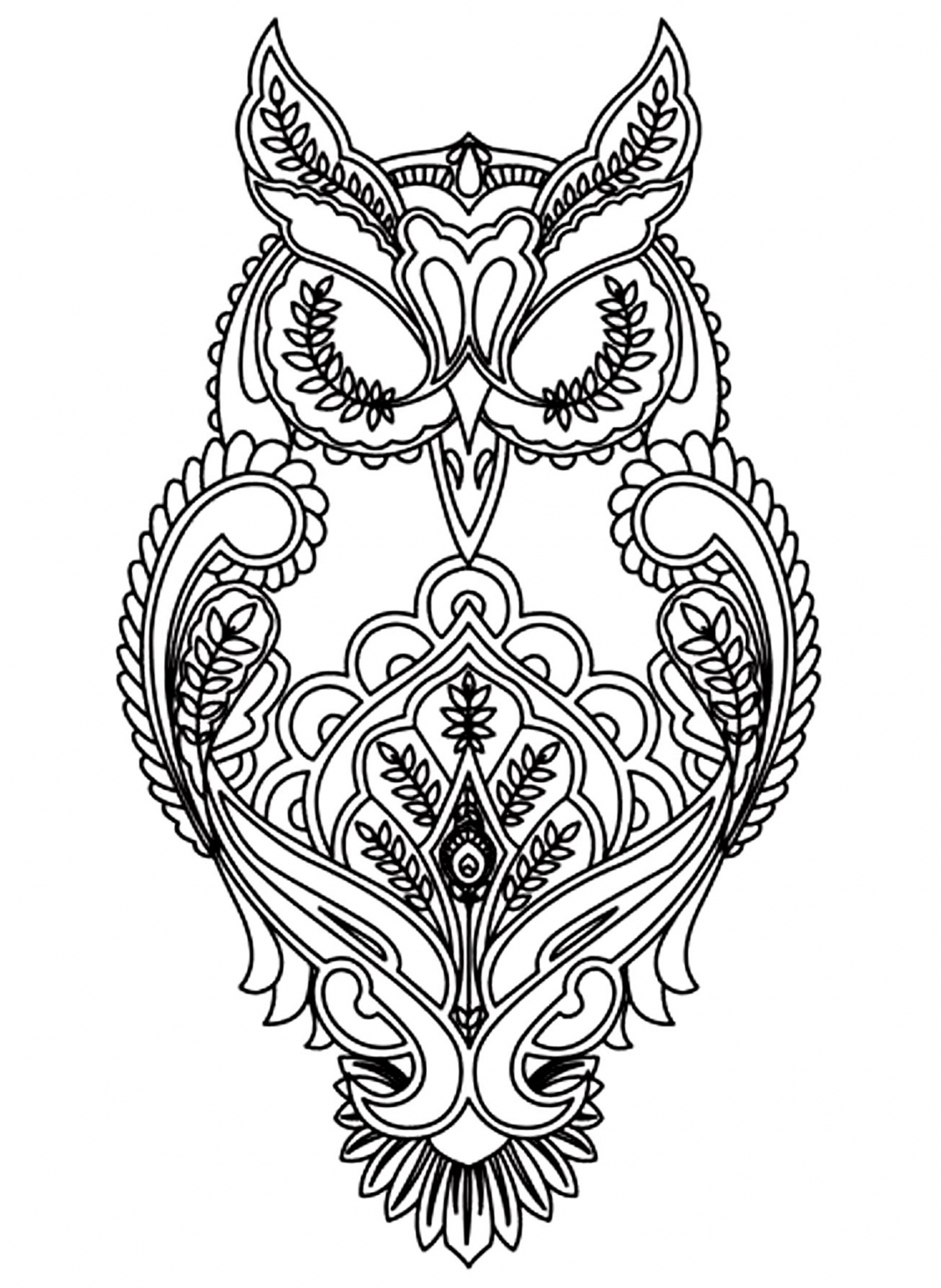 Owl - Owls Adult Coloring Pages - FREE Printables - Free Printable Adult Coloring Pages Owl