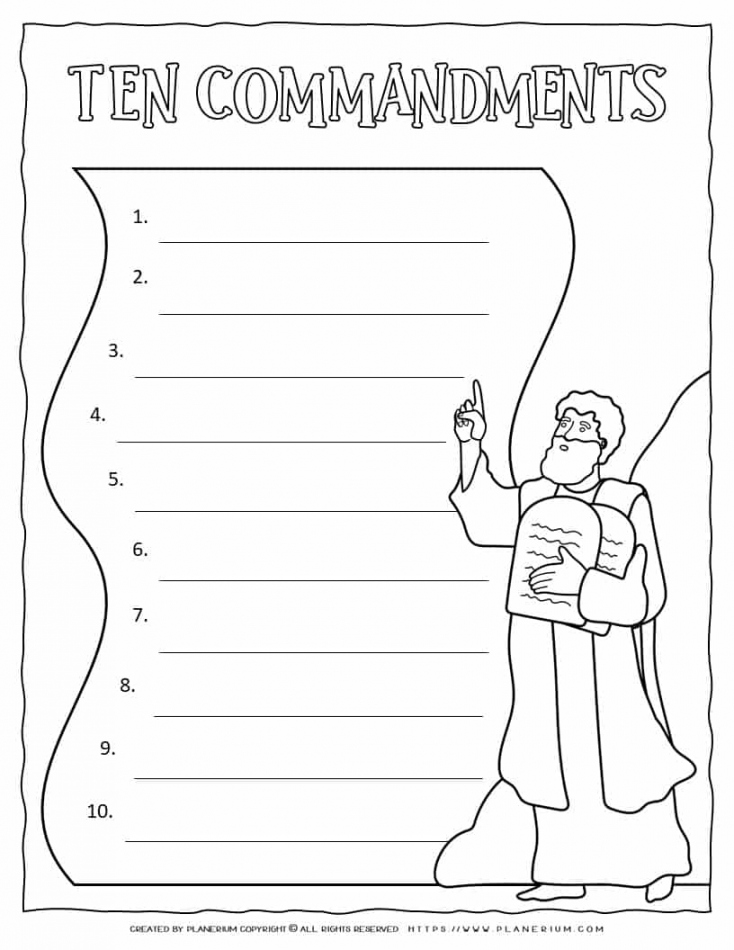 Passover Worksheet - Ten Commandments  Planerium - FREE Printables - Free Printable 10 Commandments Printable Worksheets