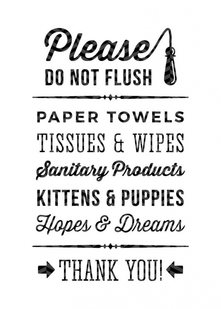 Please Do Not Flush Hopes & Dreams Funny Toilet Quote Sign - Etsy  - FREE Printables - Free Printable Do Not Flush Signs