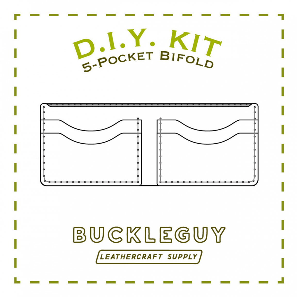 -Pocket Bifold Wallet Pattern, PDF Template - Buckleguy - Printable Leather Wallet Pattern Free