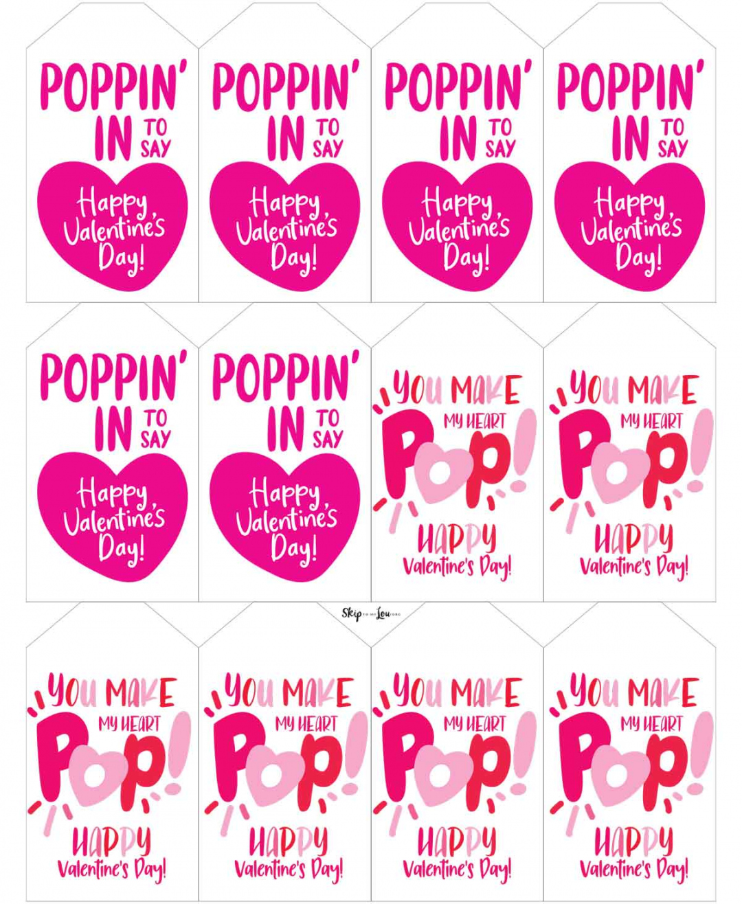 Pop it Printable Valentine Cards  Skip To My Lou - FREE Printables - Pop It Valentine Printable Free