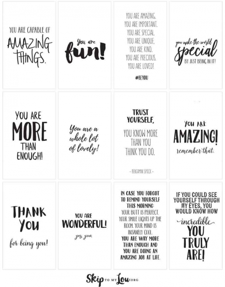 Positive affirmations PRINT and share with friends  Skip To My Lou - FREE Printables - Free Printable Affirmation Cards