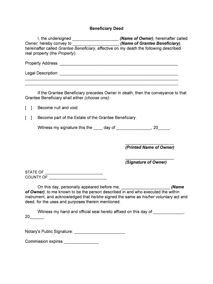 Printable beneficiary deed: Fill out & sign online  DocHub - FREE Printables - Free Printable Transfer On Death Deed Form