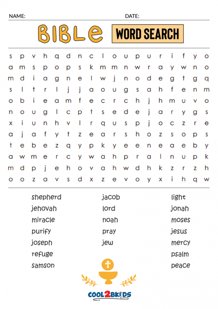Printable Bible Word Search - CoolbKids - FREE Printables - Free Printable Bible Games