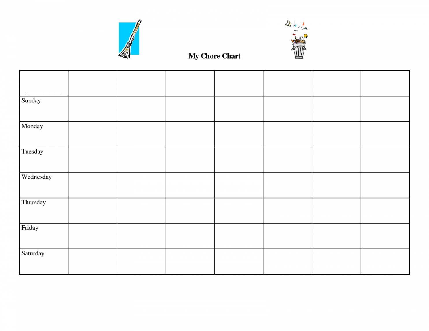 Printable Blank Chore Chart Templates  Chore chart template, Free  - FREE Printables - Free Printable Blank Charts And Graphs
