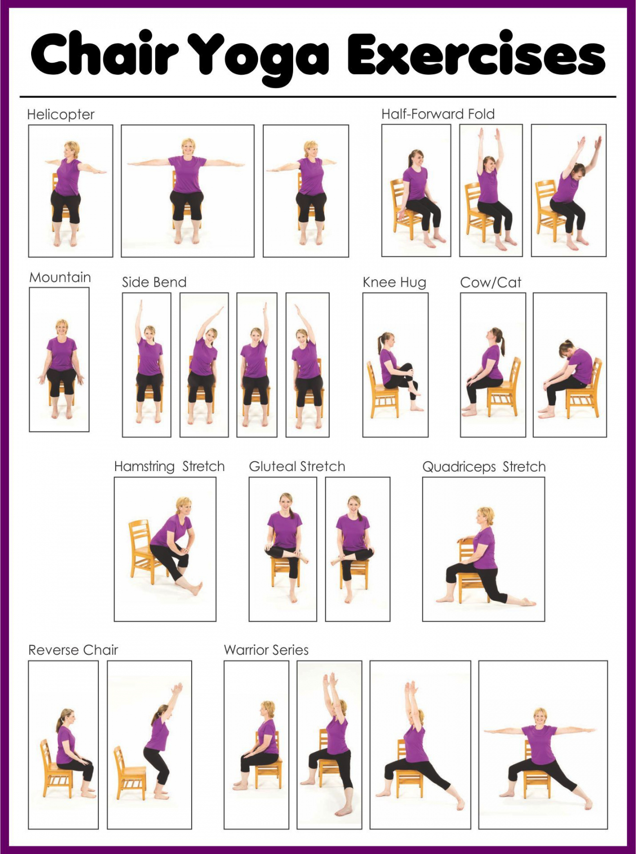 Printable Chair Yoga Exercises for Seniors  Chair yoga, Chair  - FREE Printables - Free Printable Chair Yoga Exercises For Seniors