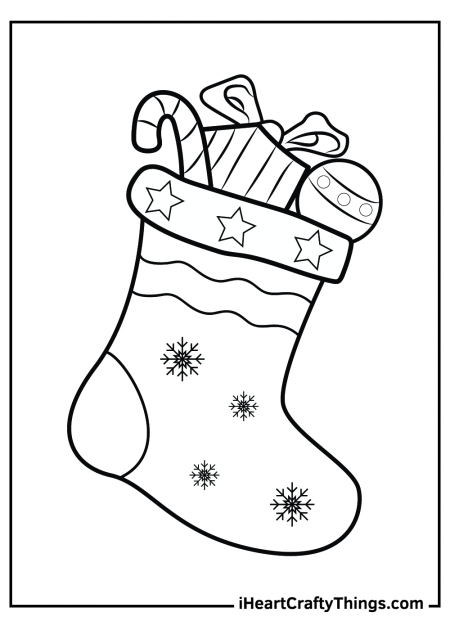 Printable Christmas Stocking Coloring Pages (Updated ) - FREE Printables - Template Print Free Printable Christmas Stocking Pattern