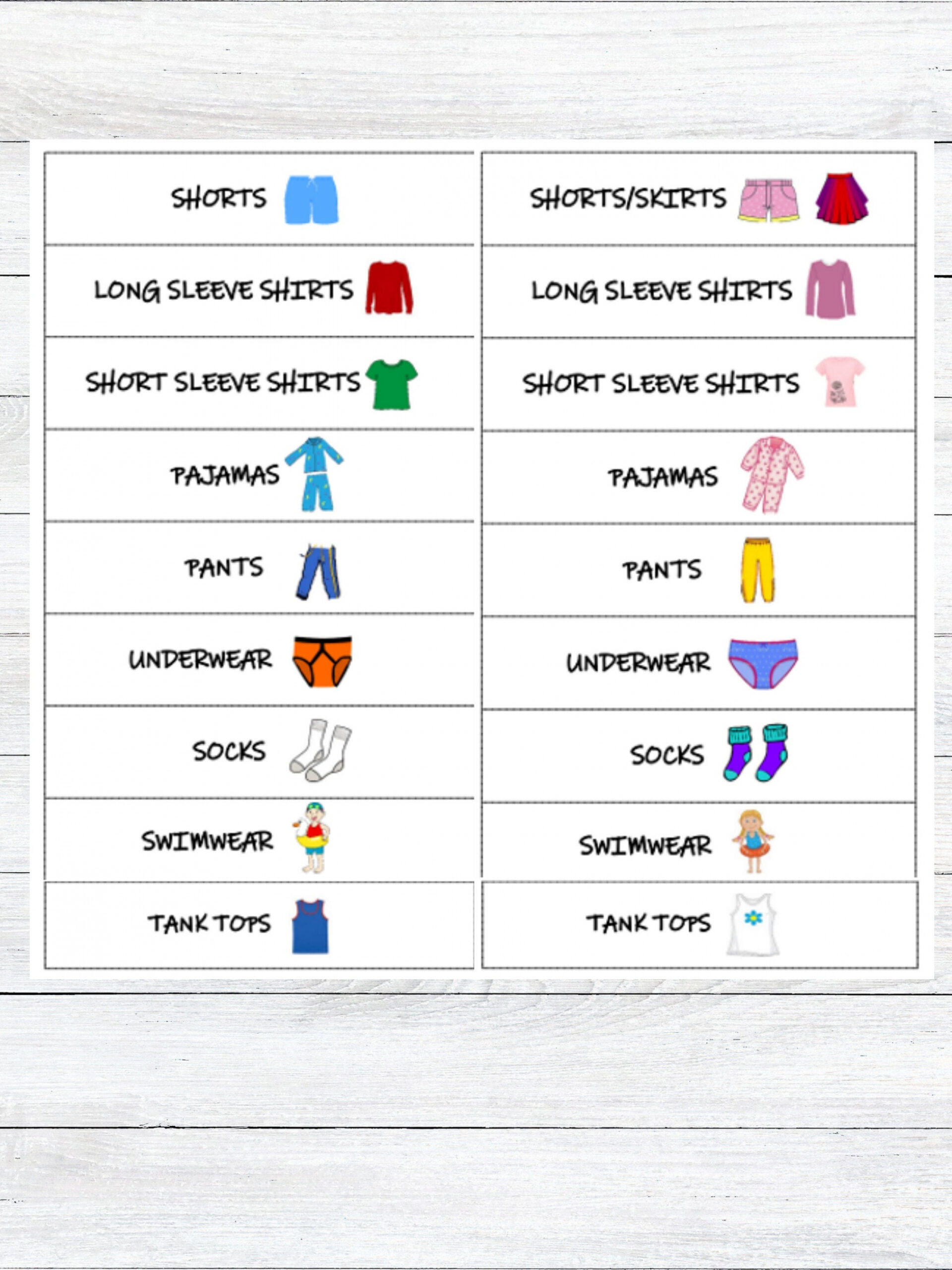 Printable Drawer Labels for Kids Clothes - Etsy - FREE Printables - Free Printable Printable Clothing Drawer Labels