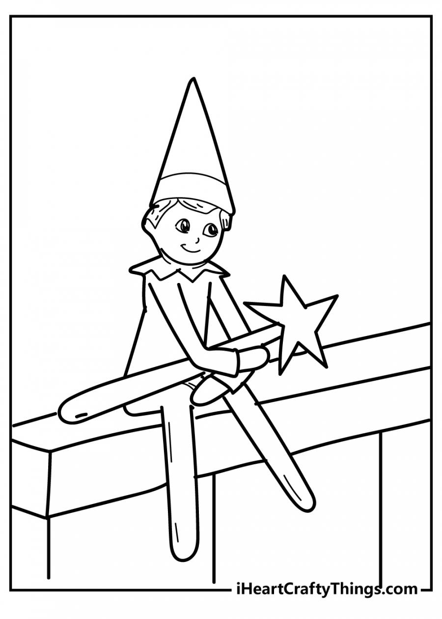Printable Elf On The Shelf Coloring Pages (Updated ) - FREE Printables - Free Printable Elf On The Shelf Coloring Pages