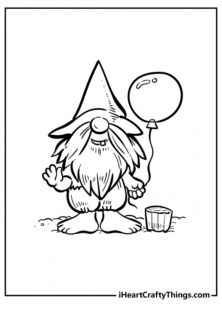 Printable Gnomes Coloring Pages (Updated ) - FREE Printables - Free Printable Gnome Coloring Pages