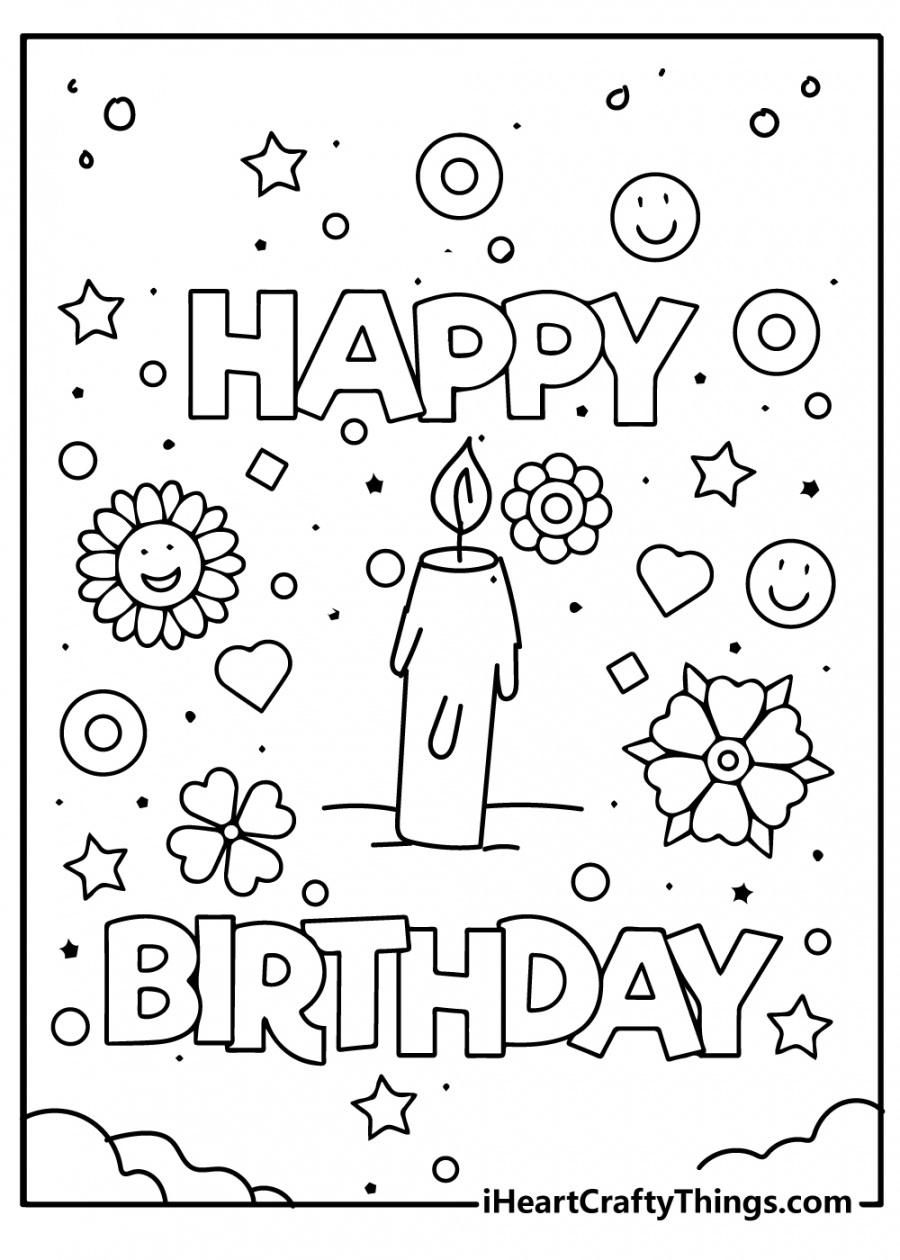 Printable Happy Birthday Coloring Pages (Updated ) - FREE Printables - Free Printable Birthday Coloring Pages