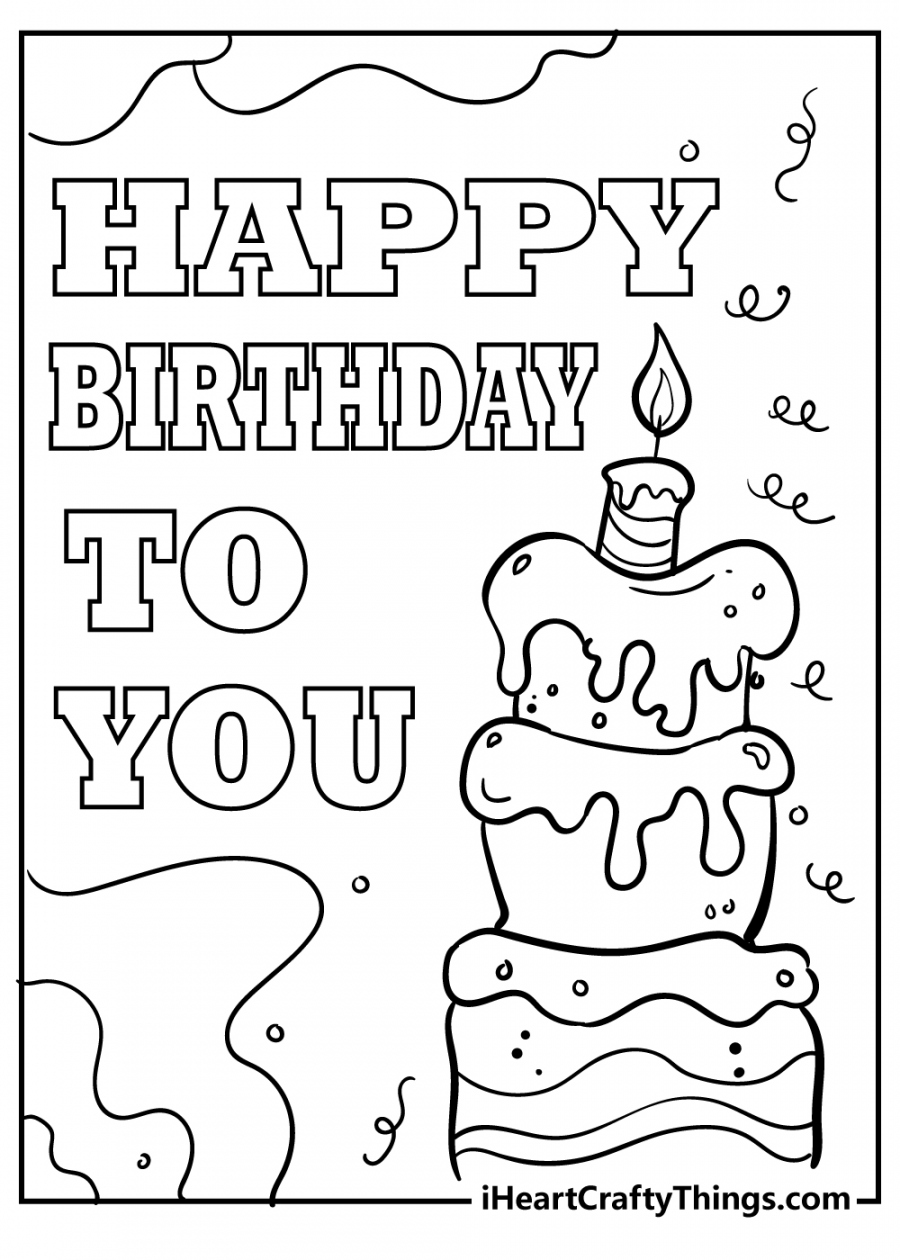 Printable Happy Birthday Coloring Pages (Updated ) - FREE Printables - Happy Birthday Coloring Pages Free Printable
