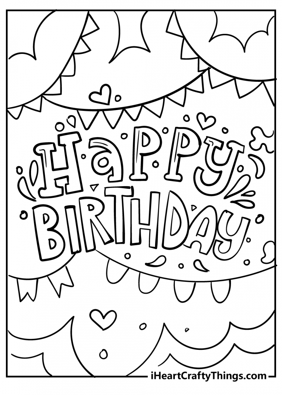 Happy Birthday Coloring Pages Free Printable - FREE Printable HQ