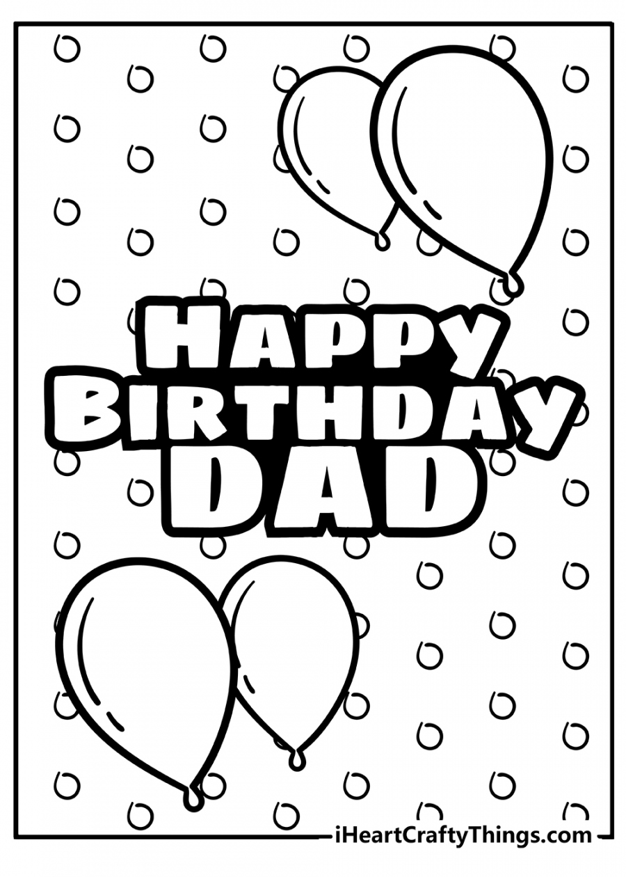 Printable Happy Birthday Dad Coloring Pages (Updated ) - FREE Printables - Free Printable Birthday Card For Dad