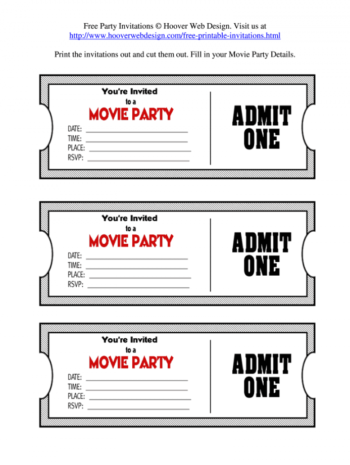 Printable Movie Tickets Pdf - Fill Online, Printable, Fillable  - FREE Printables - Movie Ticket Free Printable