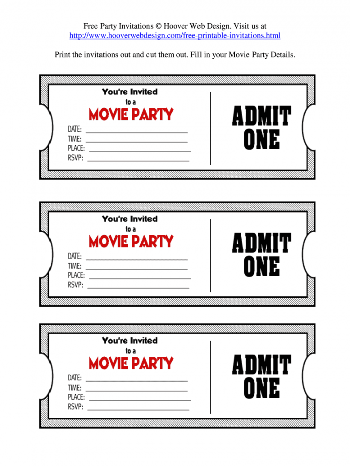 Printable Movie Tickets Pdf - Fill Online, Printable, Fillable  - FREE Printables - Free Printable Movie Tickets