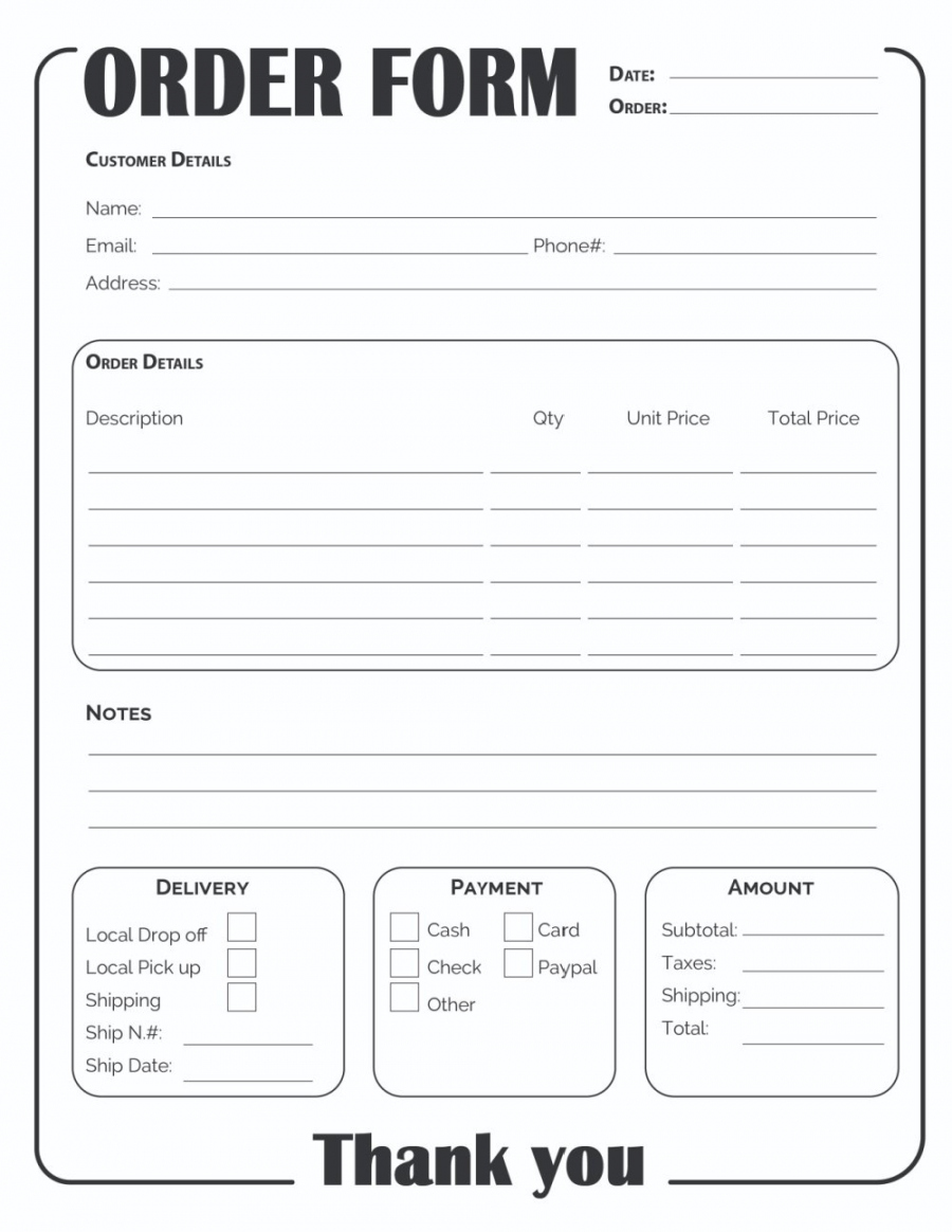 Printable Order Form Template ( Options) - Freebie Finding Mom - FREE Printables - Small Business Free Printable Order Forms